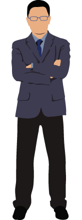 腕を組む男性のイラスト