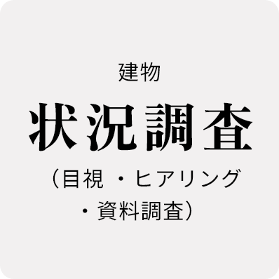 状況調査（目視・ヒアリング・資料調査）